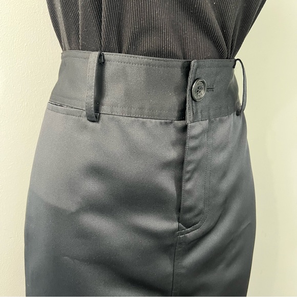 Marc Jacobs Black Button & Zipper Front 3 Pocket Shiny Pencil Skirt Size 4 - Picture 2 of 6